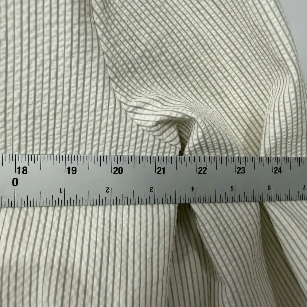 boohooMAN Seersucker Jacket Size Medium White Striped Bomber Coat